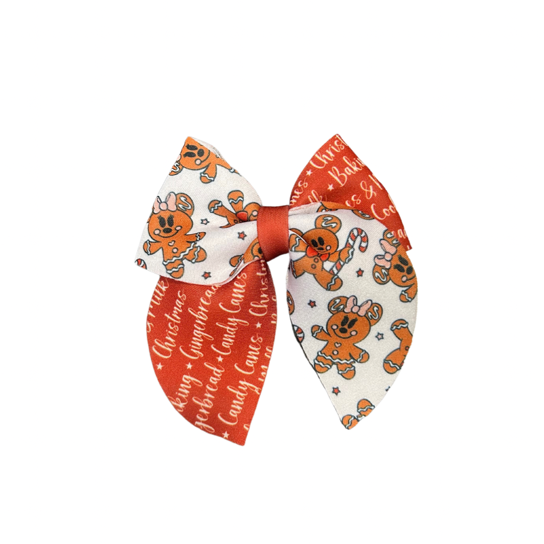 Gingerbread Neoprene Sailor Bow