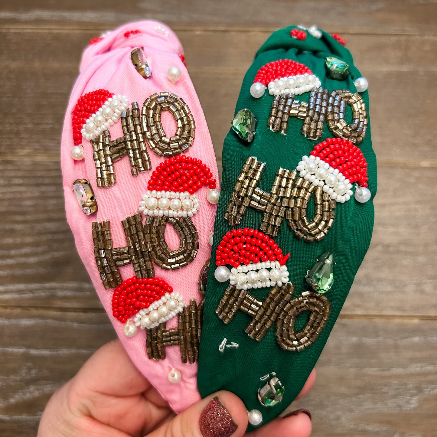 Ho Ho Ho Beaded Headband