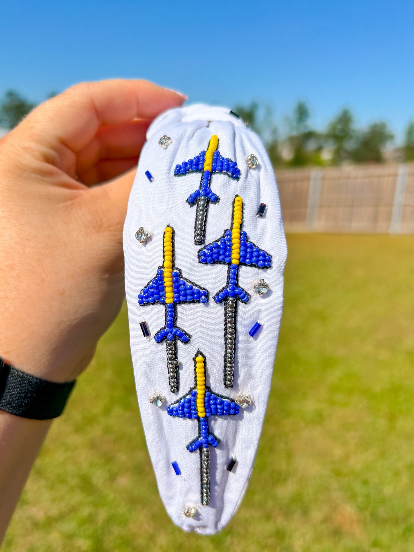 Exclusive Blue Angels Beaded Headband